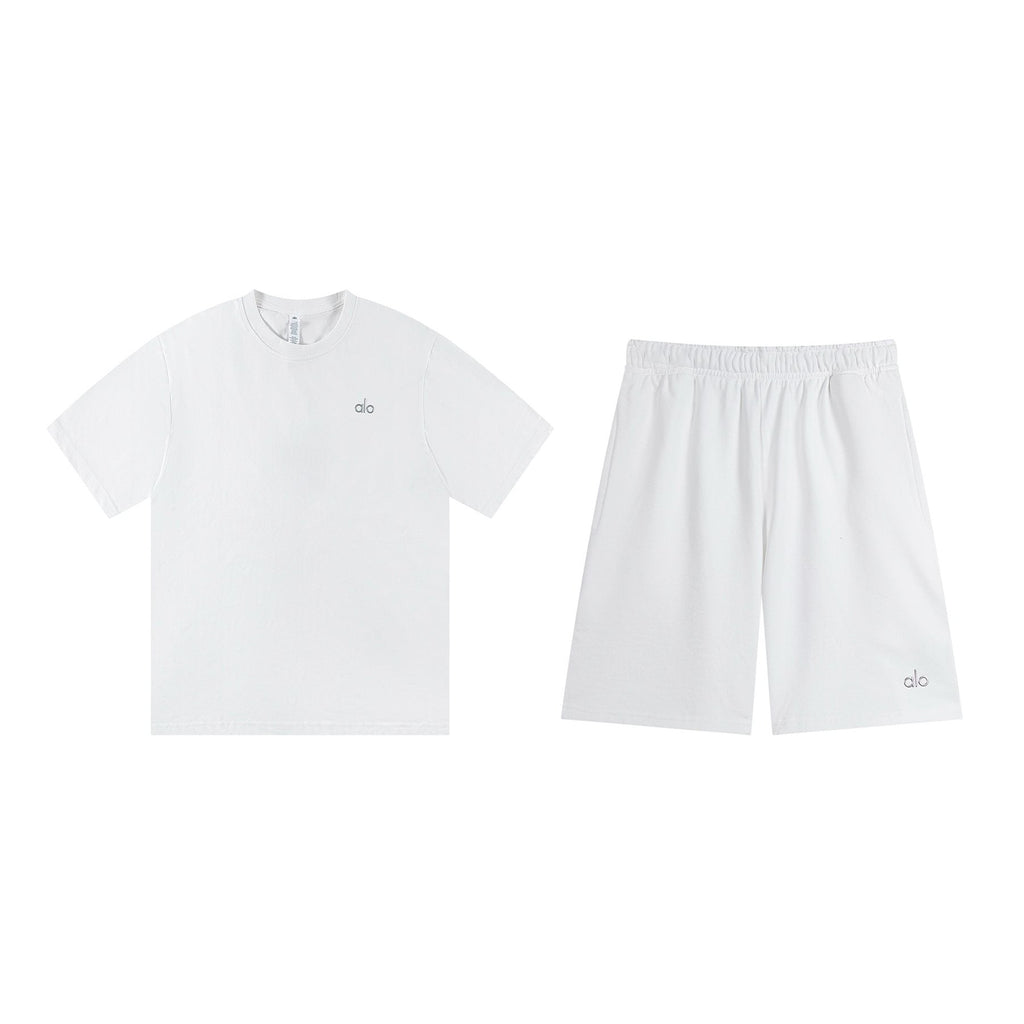 alo Solid Logo T-Shirt & Shorts Set